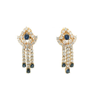 "Midnight Blossom" - Vintage Ohrhänger in 18 Karat Gelbgold