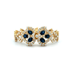"Midnight Blossom" - Vintage Armband in 18 Karat Gelbgold