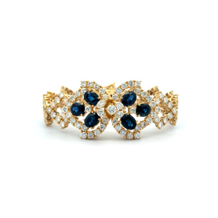 "Midnight Blossom" - Vintage Armband in 18 Karat Gelbgold