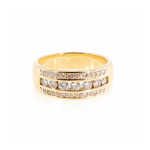 "Goldene Anmut" - Vintage Ring mit funkelnden Brillanten in 14 Karat Gelbgold