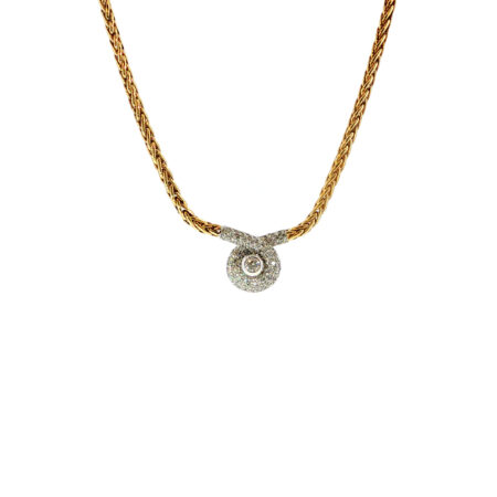 "Feine Anmut" - Funkelndes vintage Collier mit Brillanten in 18 Karat Gold