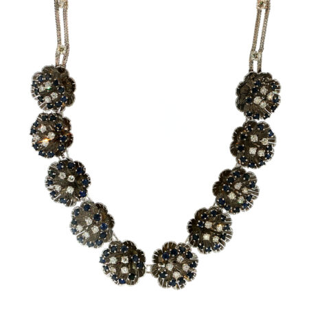 "Florale Eleganz" - Vintage Collier mit Blüten in 14 Karat Weißgold