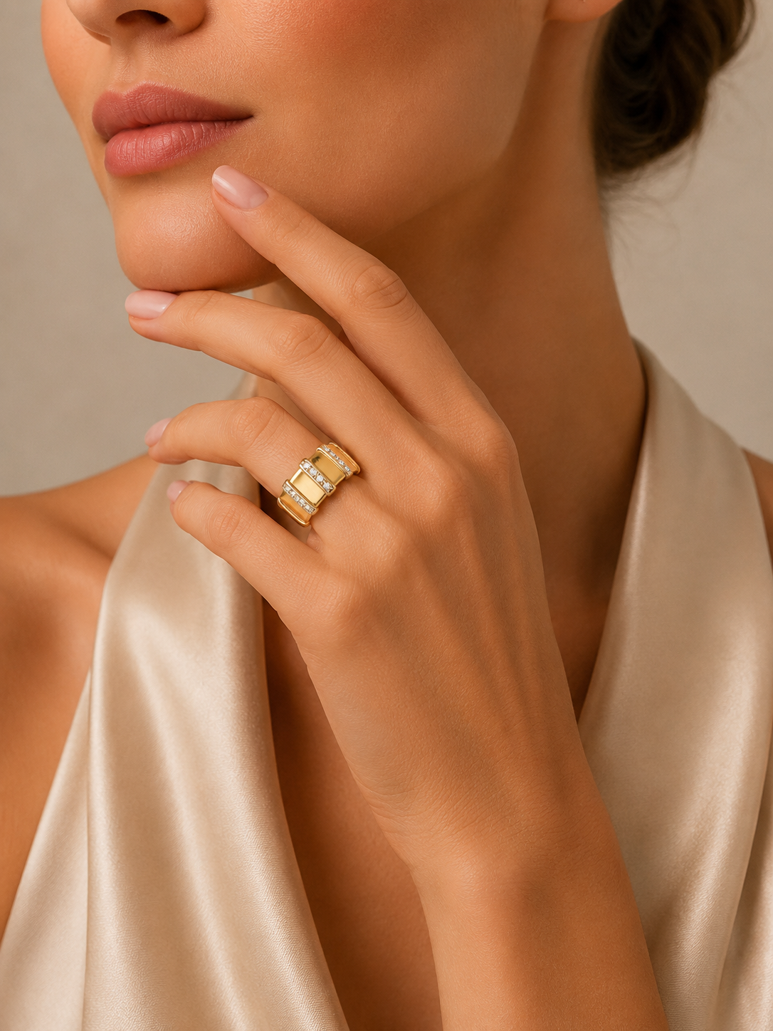 "Dynamischer Glanz" - Vintage Ring 14 Karat Gelbgold