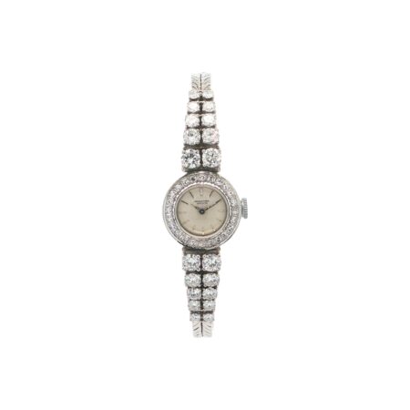"International Watch" - Vintage Damenuhr 18 Karat Weißgold mit Diamanten