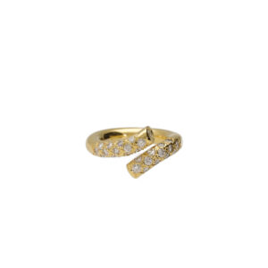 "Golden Twist" - Vintage Ring in 18kt Gelbgold mit Brillanten
