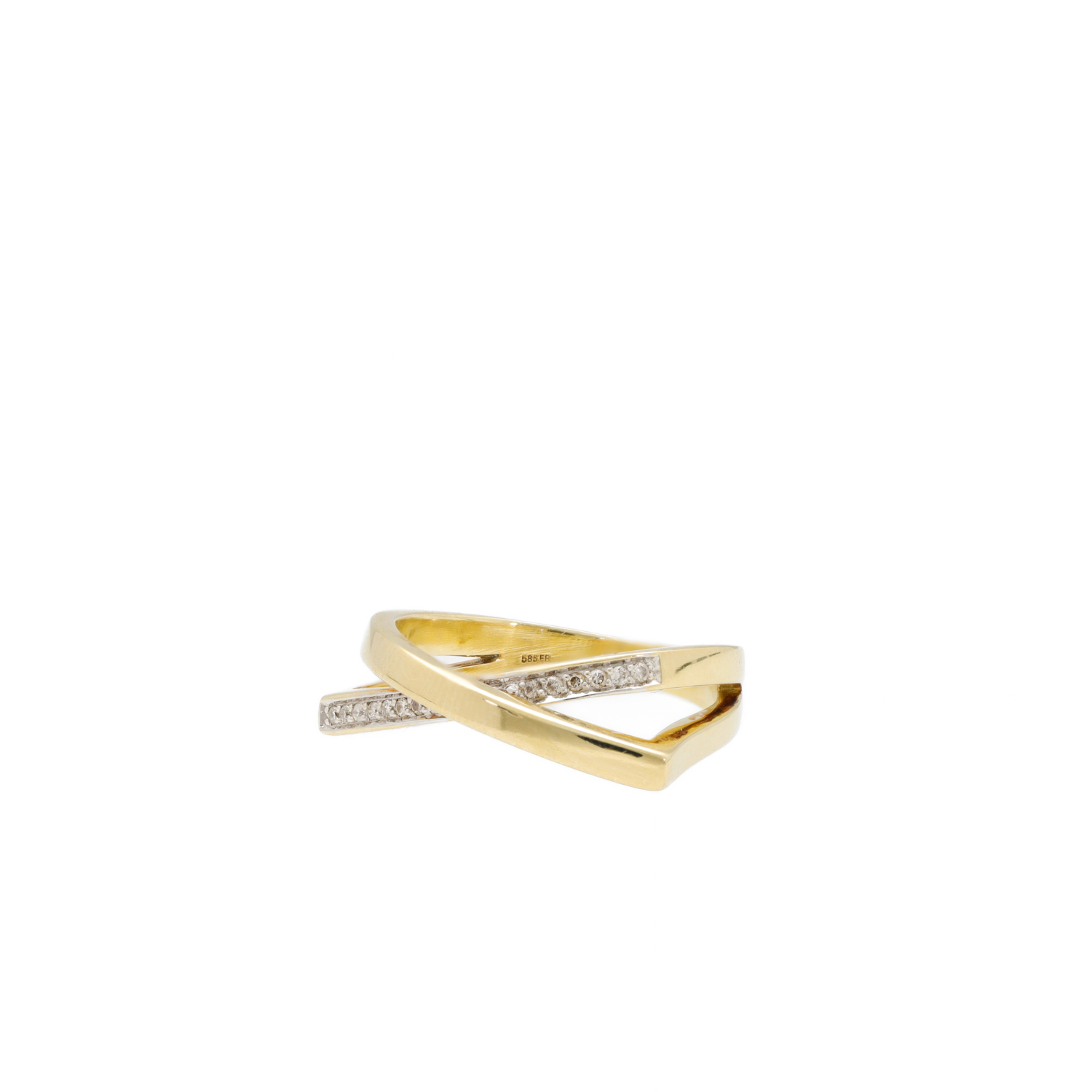 "Symphonie der Linie" - Moderner Ring 14 Karat Gelbgold