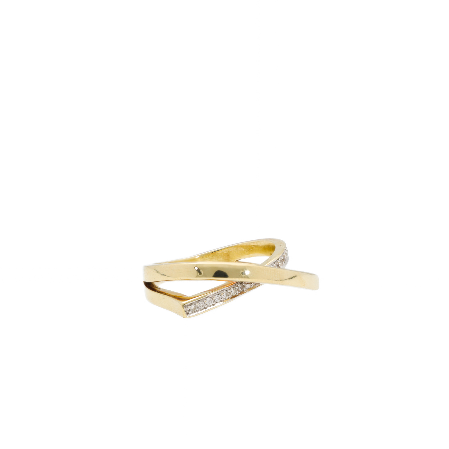 "Symphonie der Linie" - Moderner Ring 14 Karat Gelbgold