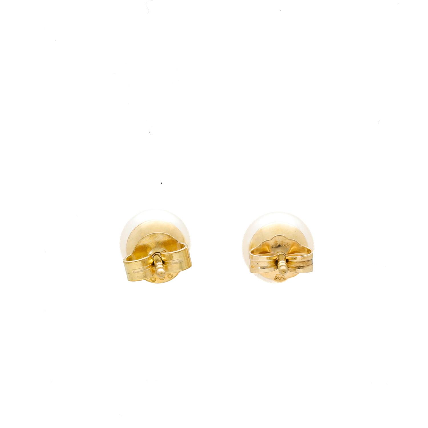 "Perlenzauber" - Vintage Perlen Ohrstecker in 8/14 Karat Gelbgold