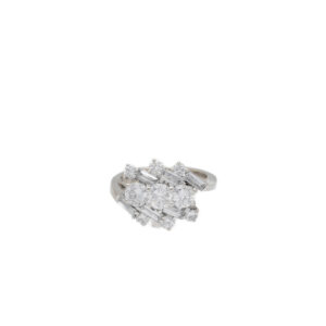 "Sparkling friends" - Vintage Ring in 18kt Weißgold mit Diamanten