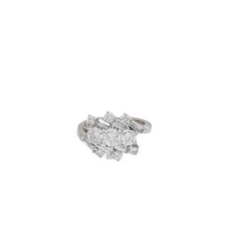 "Sparkling friends" - Vintage Ring in 18kt Weißgold mit Diamanten
