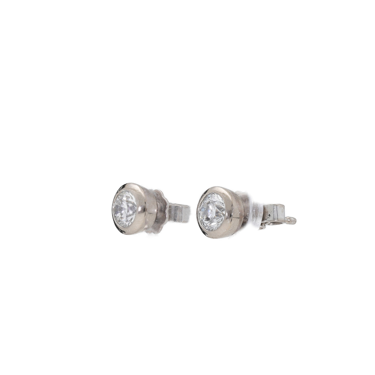 "Pure Elegance" - Funkelnde vintage Ohrstecker in 18 Karat Weißgold