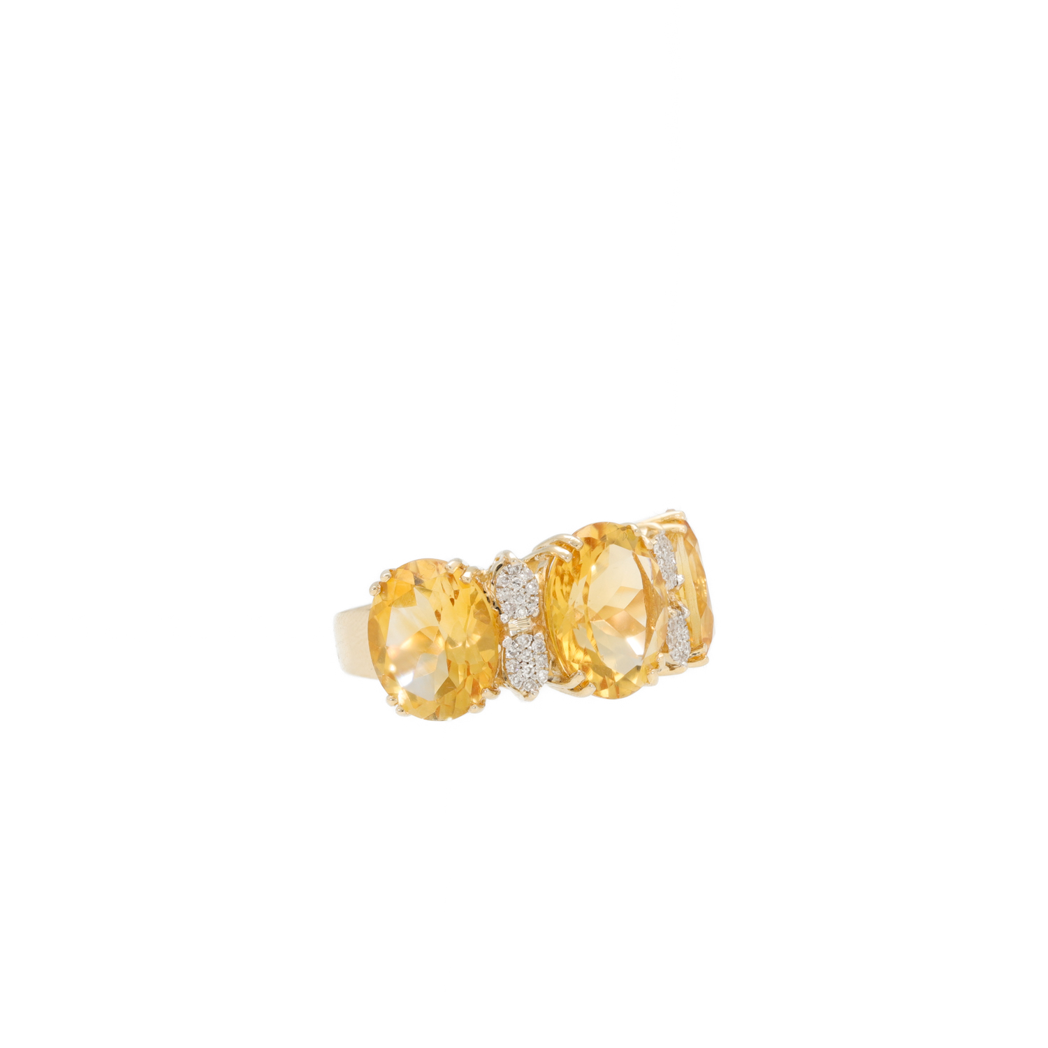 "Golden Bang" - 14 Karat Gelbgold Vintage Ring mit Citrine Diamanten
