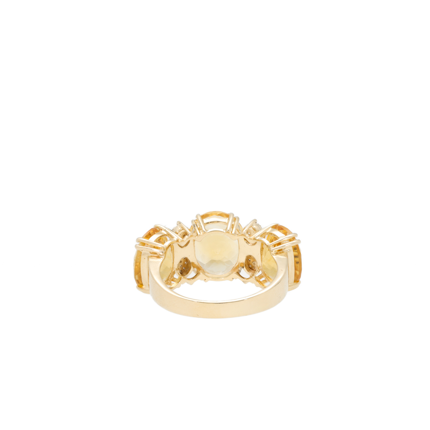 "Golden Bang" - 14 Karat Gelbgold Vintage Ring mit Citrine Diamanten