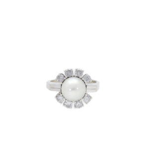 "Moonlight pearl" - Vintage Ring in 14 Karat Weißgold