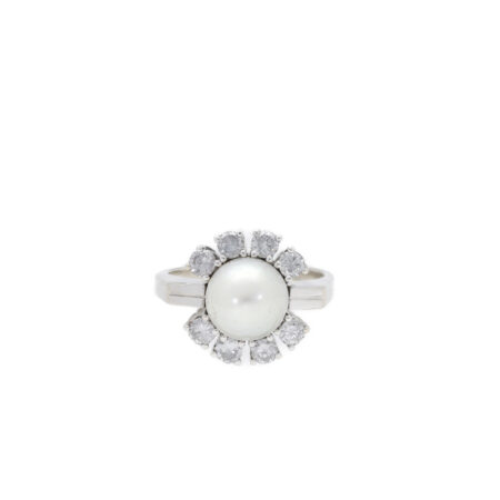 "Moonlight pearl" - Vintage Ring in 14 Karat Weißgold