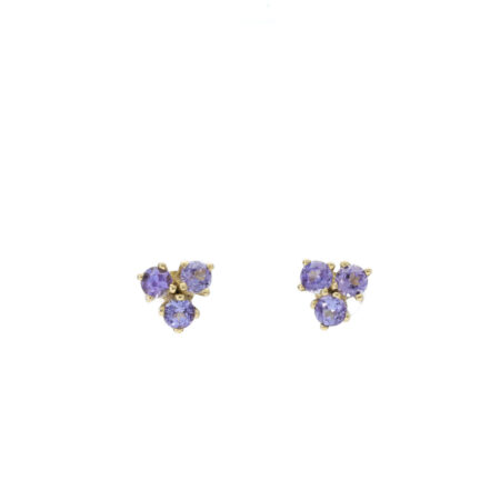"Sky Blue" - Vintage Ohrstecker in 14 Karat Gelbgold
