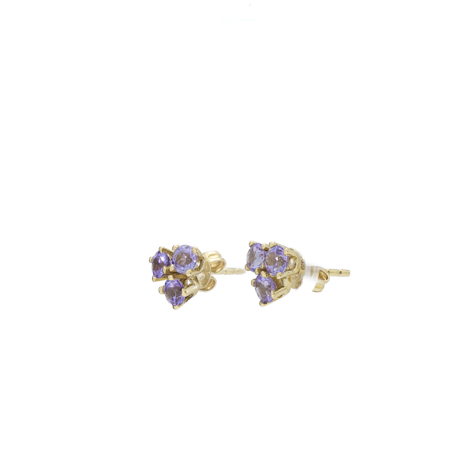 "Sky Blue" - Vintage Ohrstecker in 14 Karat Gelbgold