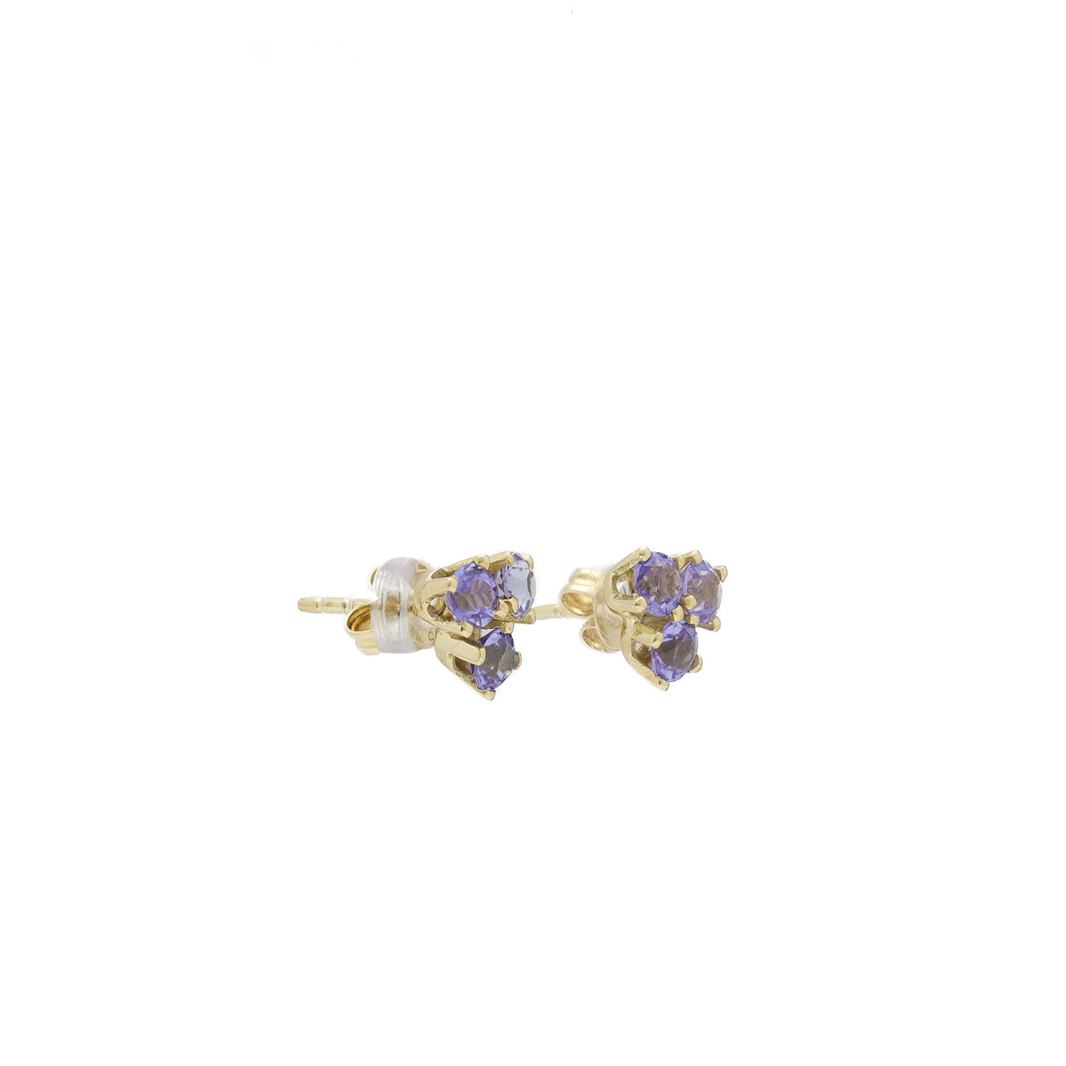 "Sky Blue" - Vintage Ohrstecker in 14 Karat Gelbgold
