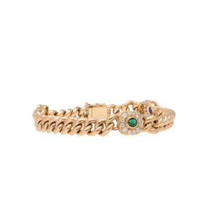 "Trio de fleurs" - Vintage Armband in 14kt Rosegold mit Diamanten
