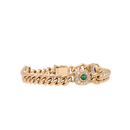 "Trio de fleurs" - Vintage Armband in 14kt Rosegold mit Diamanten
