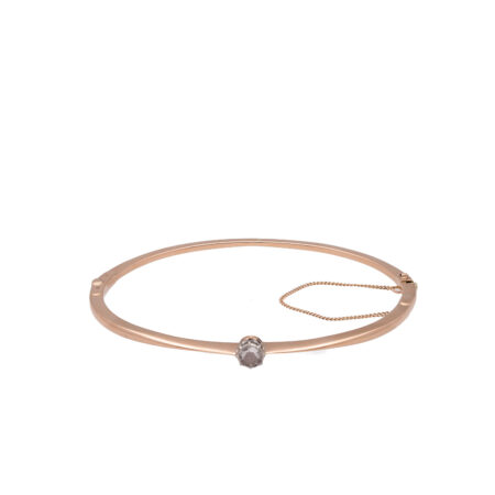 "Antique Treasure" - Antiker Armreif in 14kt Rosegold mit Diamantrose