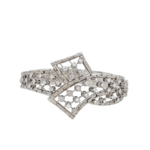 "Sparkling Connections" - Vintage Armband in 18kt Weißgold mit Brillanten