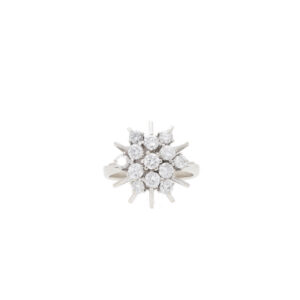 "Snowflake" - Vintage Ring in 14kt Weißgold mit Brillanten