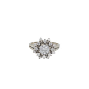 "Sternenhimmel" - Vintage Ring in 14kt Weißgold mit Brillanten