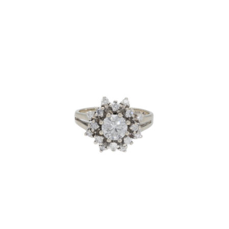 "Sternenhimmel" - Vintage Ring in 14kt Weißgold mit Brillanten
