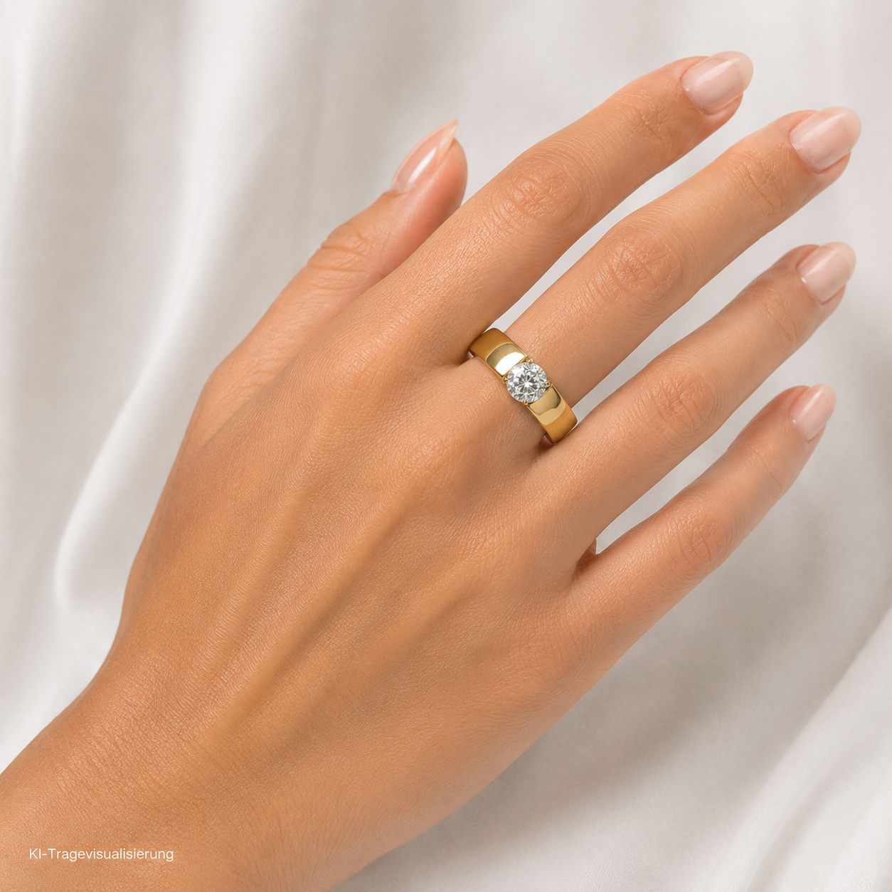 "One carat forever" - Vintage Solitaire Ring 14 Karat Gelbgold