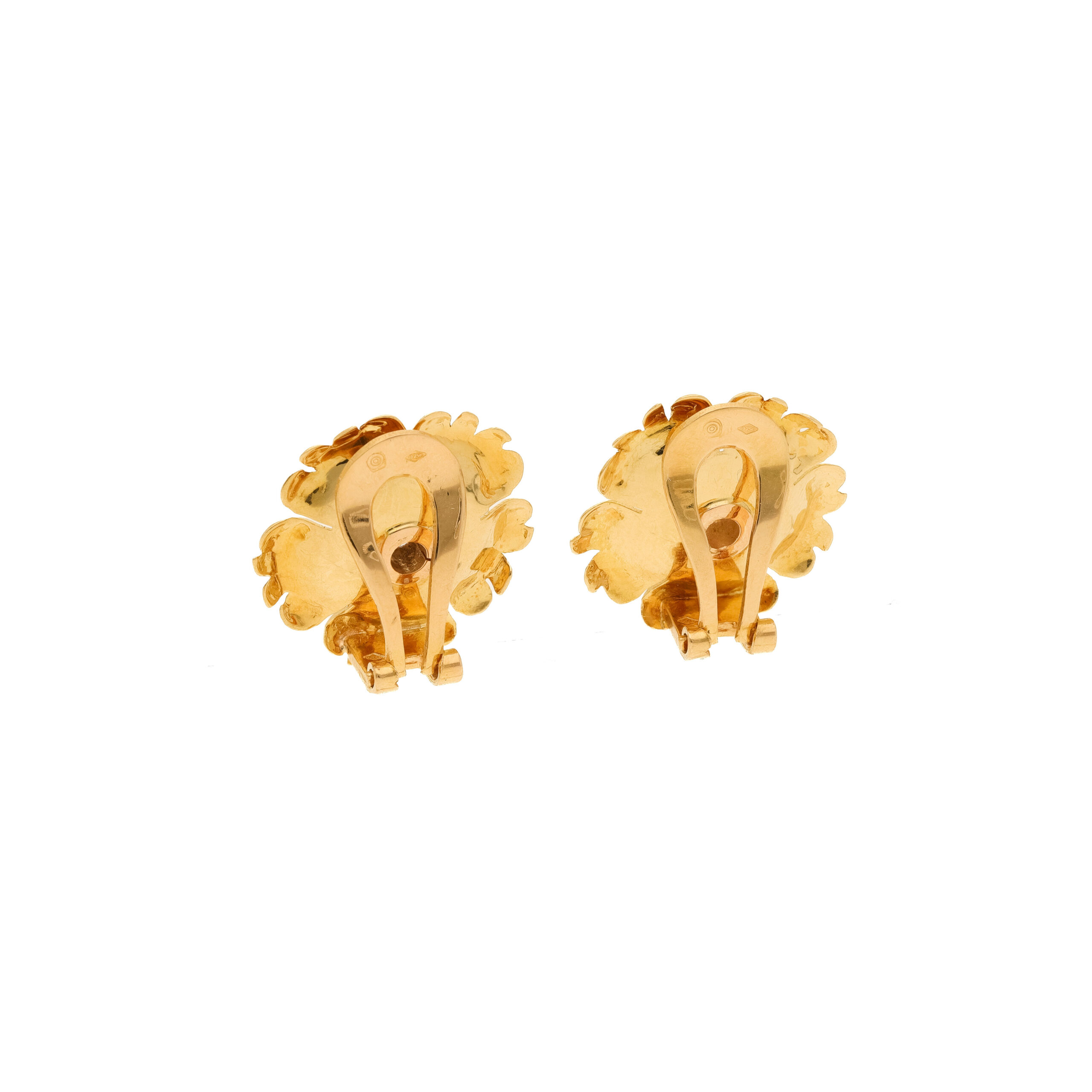 "Florale Eleganz" - Vintage Ohrclips in 18 Karat Gelbgold