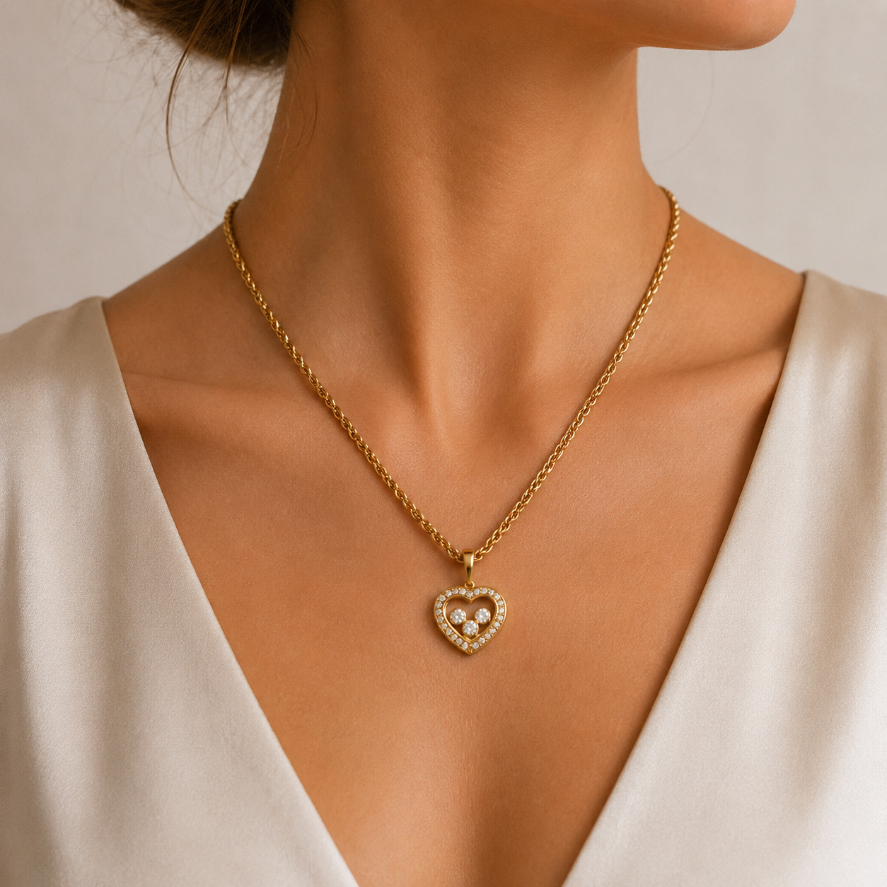 "Happy Heart" - Vintage Chopard Kette aus der Happy Diamonds Kollektion in 18kt Gelbgold