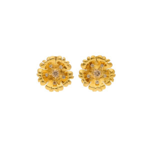 "Florale Eleganz" - Vintage Ohrclips in 18 Karat Gelbgold