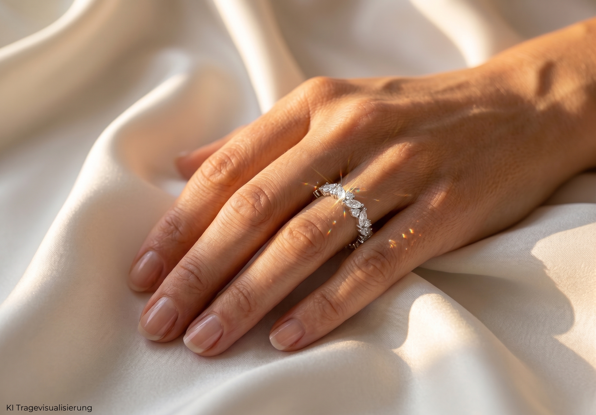 "Marquise Memories" - Vintage Ring in 18kt Weißgold mit Diamanten