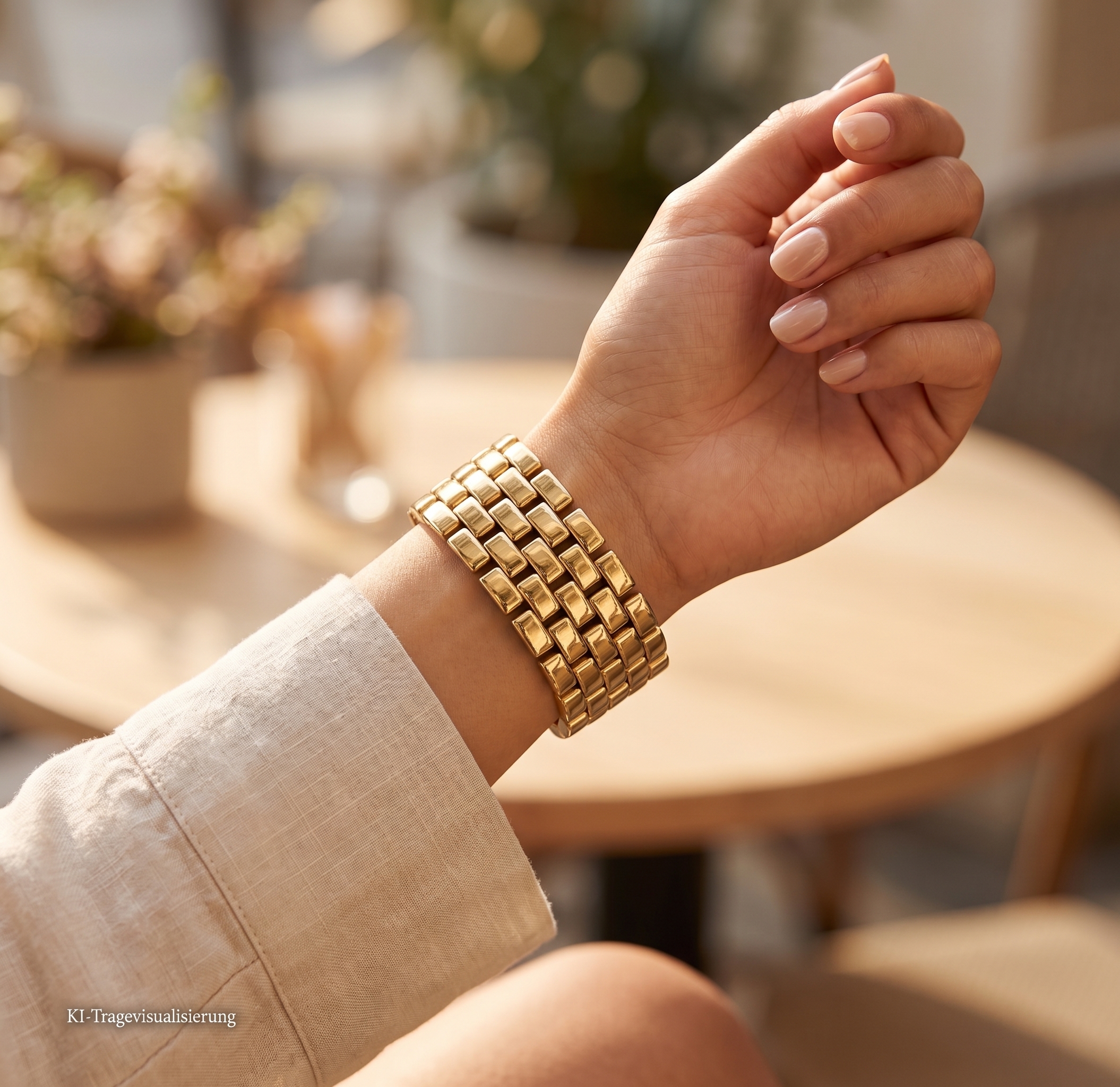 "Goldfever" - Breites Vintage Armband in 18kt Gelbgold