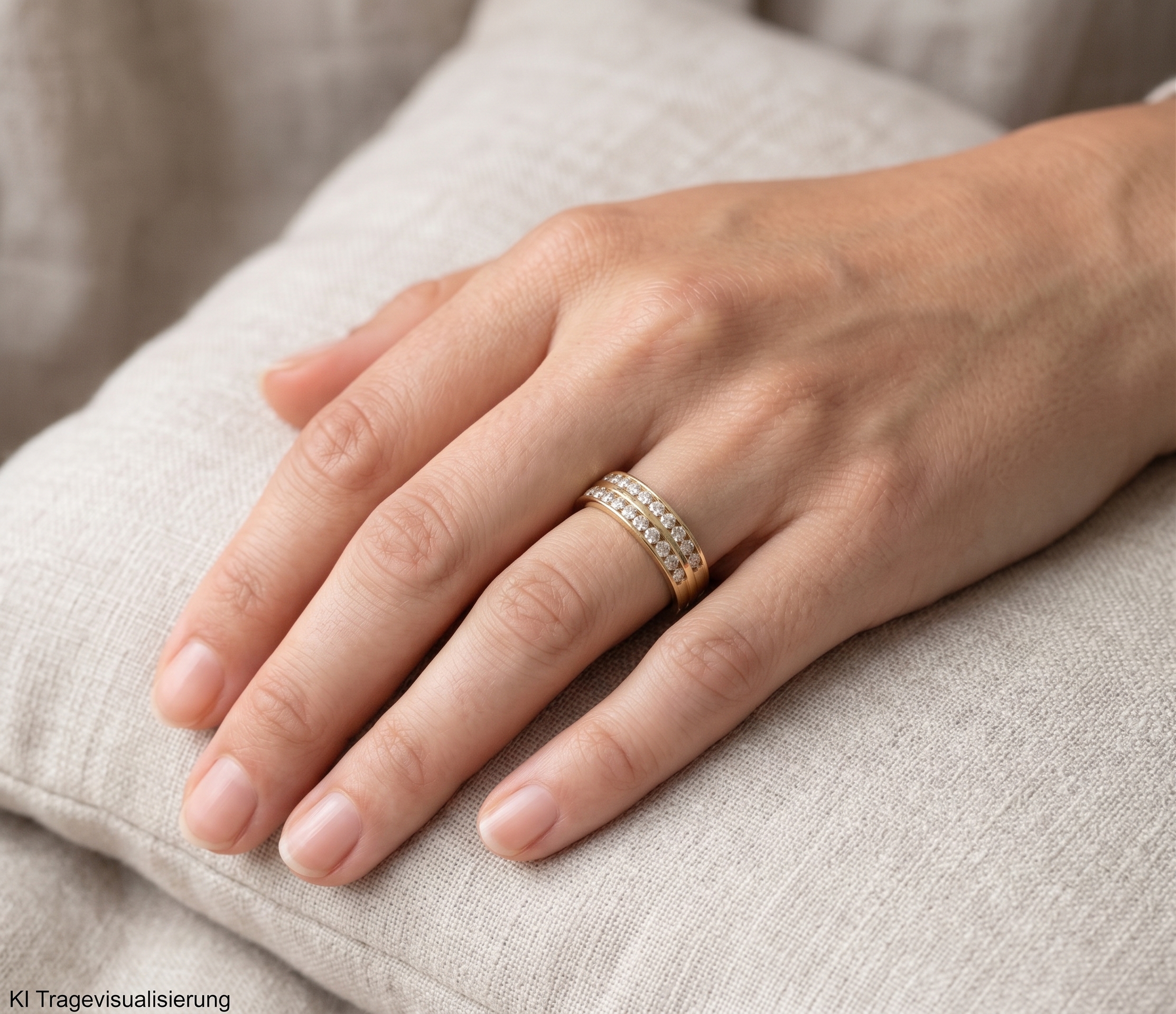 "Seite an Seite" - Vintage Ring in 18kt Gelbgold mit Brillanten zus. 0,40ct