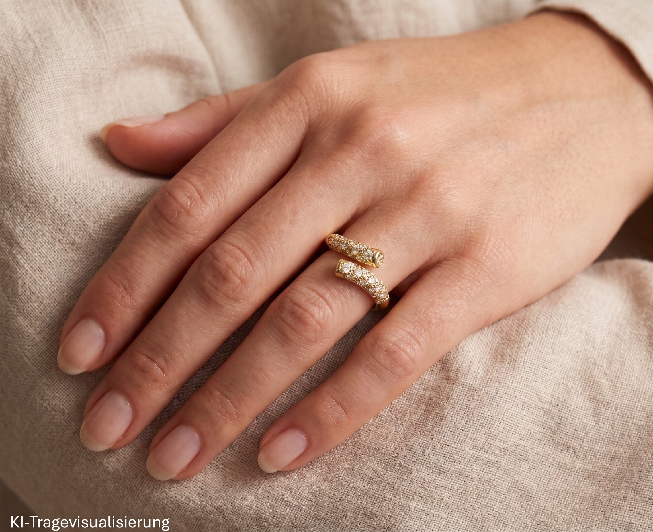 "Golden Twist" - Vintage Ring in 18kt Gelbgold mit Brillanten