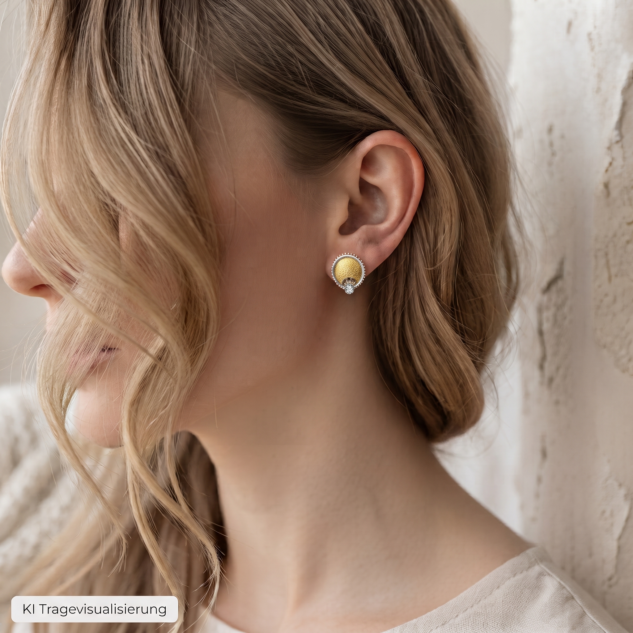 "Sunshine" - Vintage Ohrstecker in 14 Karat Gold