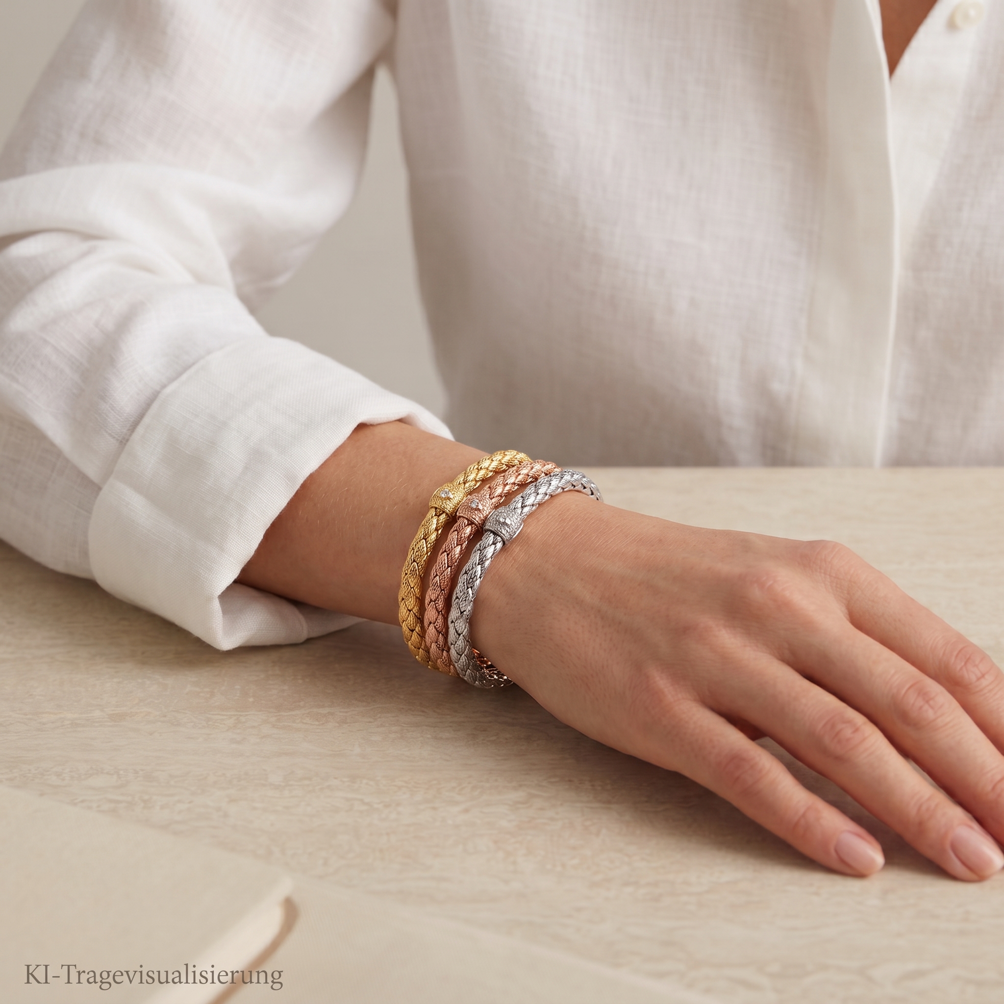 "Trinity" - 3 Vintage Armbänder von Chimento in 18kt Gold