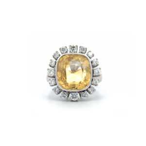 "Royal Sun" - Vintage Saphir Ring in 14 Karat Weißgold