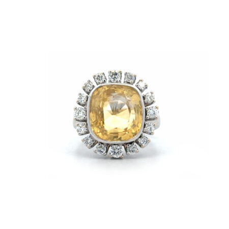 "Royal Sun" - Vintage Saphir Ring in 14 Karat Weißgold
