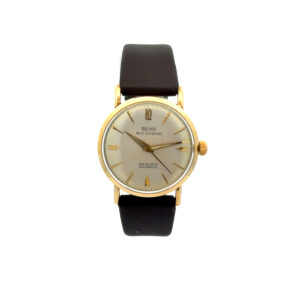 "Beha Automatic" - Vintage Uhr in 14kt Gelbgold mit Lederband