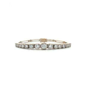 "Sparkling Late Deco" - Vintage Armband in 14kt Weißgold mit Brillanten