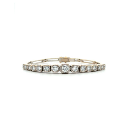 "Sparkling Late Deco" - Vintage Armband in 14kt Weißgold mit Brillanten