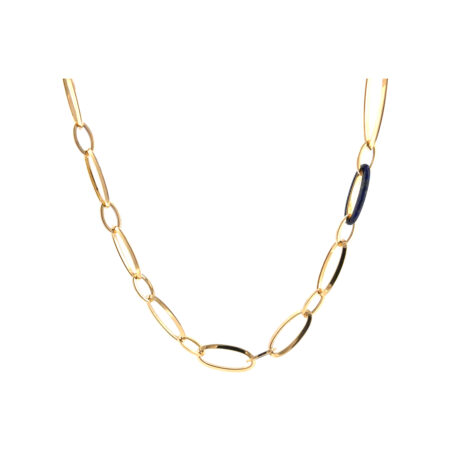 "Collier de Lapis" - Vintage Collier aus 18kt Gelbgold mit Lapis Lazuli Element