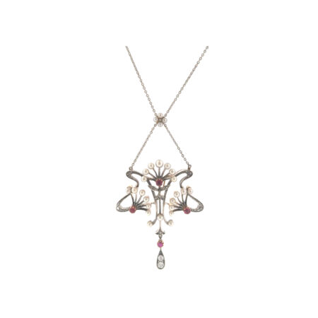 "Perlenpoesie" - Antikes Collier in 14 Karat Gold