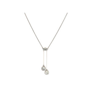 "Zwillingslichter" - Antikes Pendel Collier aus Platin mit Diamanten
