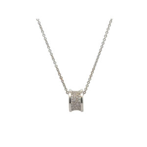 "Bulgari B.ero1" - Vintage Kette mit Pavé gesetzten Brillanten zus. 0,90ct in 18kt Weißgold
