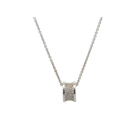 "Bulgari B.ero1" - Vintage Kette mit Pavé gesetzten Brillanten zus. 0,90ct in 18kt Weißgold