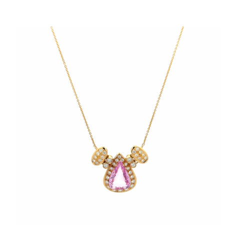 "Pink Love" - Vintage Collier aus 14kt Gelbgold mit Diamanten